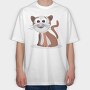 Cat Whiskers Smile, Tricou Oversize Barbati (Unisex)