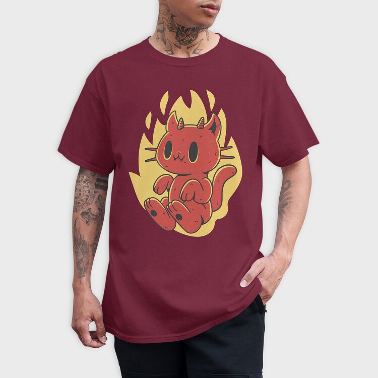 Cute Devil Cat, Tricou Barbati (Unisex)