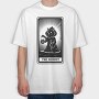 Cat Tarot Card Fantasy The Hermit, Tricou Oversize Barbati (Unisex)
