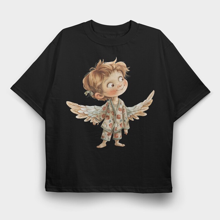 Angel In Pajamas, Tricou Oversize Barbati (Unisex)