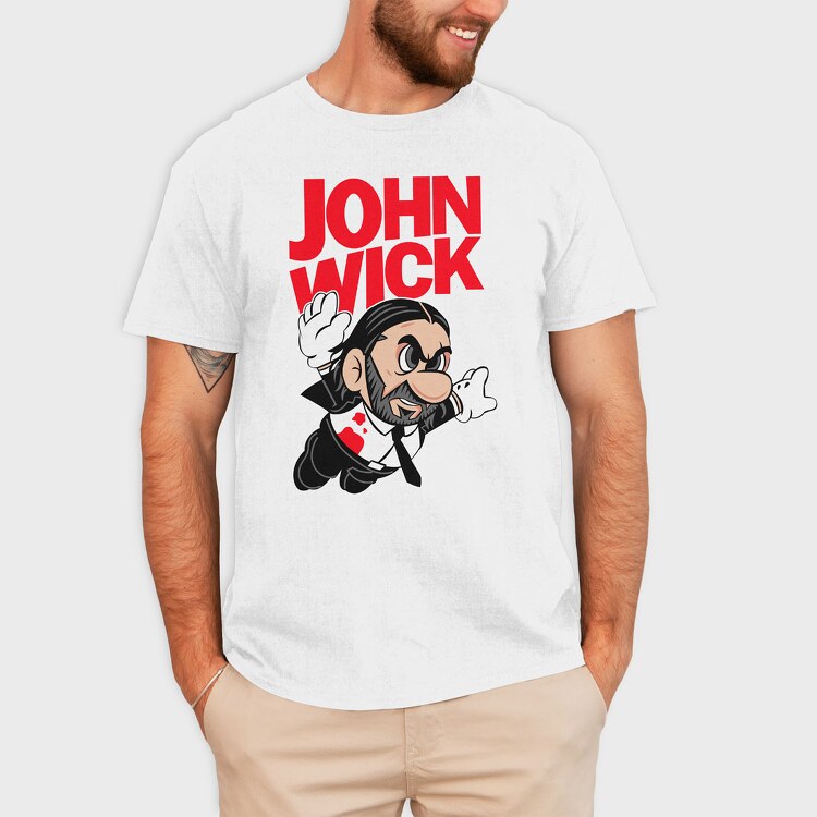 John Wick Mario, Tricou Barbati (Unisex)