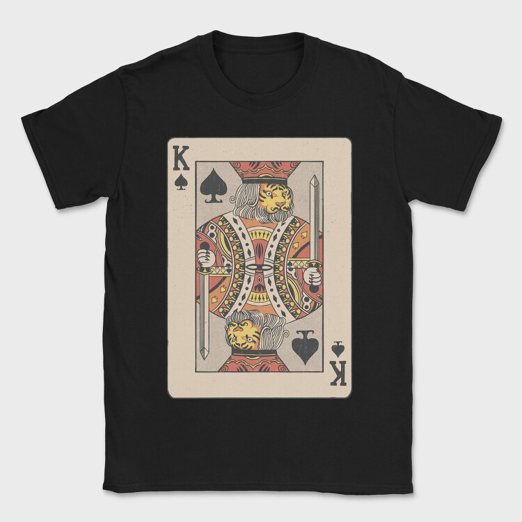Tiger King Of Spades Card, Tricou Barbati (Unisex)