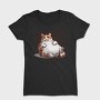 Lazy Cat Quote Eat Sleep Repeat, Tricou Femei