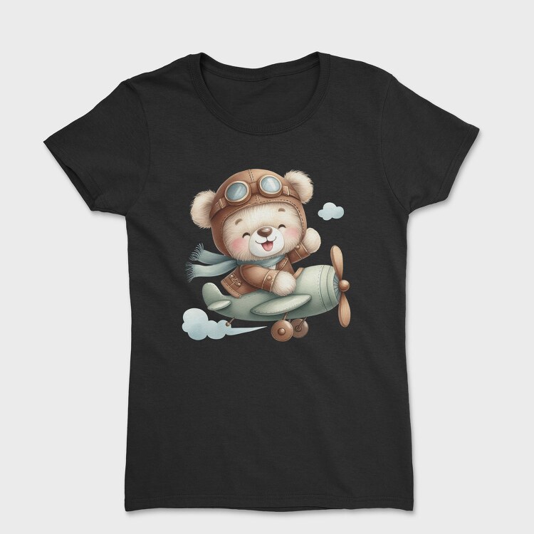 Airplane Flying Bear, Tricou Femei