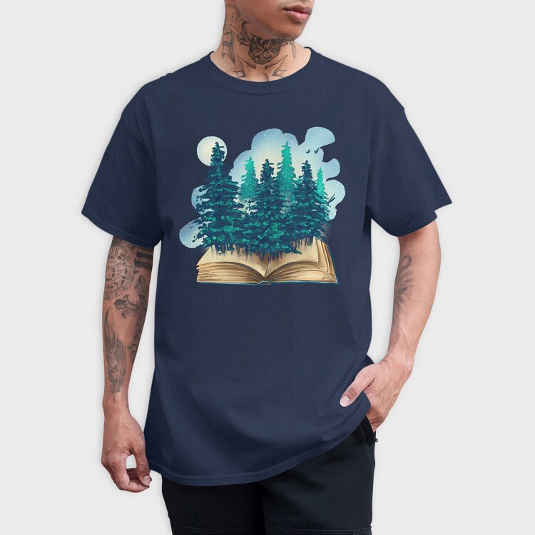 Book Trees Forest, Tricou Barbati (Unisex)
