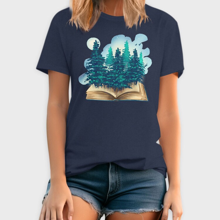 Book Trees Forest, Tricou Barbati (Unisex)