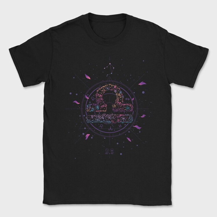 Libra Floral Zodiac Sign 07, Tricou Barbati (Unisex)