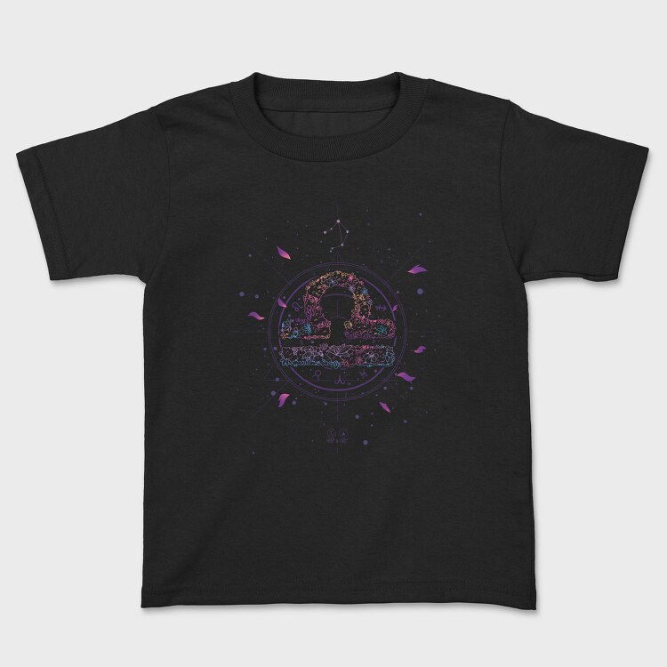 Libra Floral Zodiac Sign 07, Tricou Copii