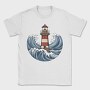 Lighthouse And Waves Sea, Tricou Barbati (Unisex)
