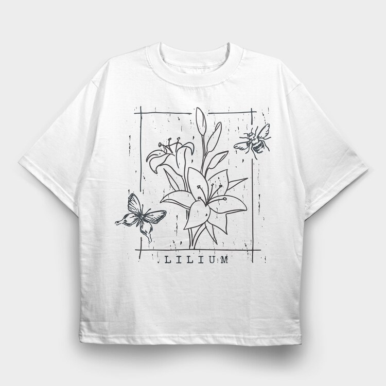 Lily Flowers Lilium Tote, Tricou Oversize Barbati (Unisex)
