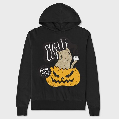 Coffee Right Meow, Hanorac Oversize Barbati (Unisex)