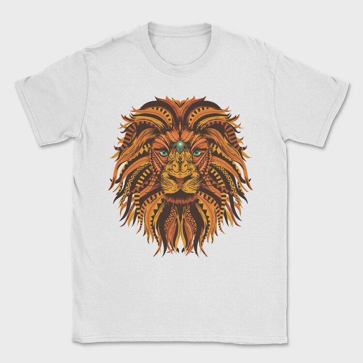 Lion Mandala Illustration Color 001, Tricou Barbati (Unisex)