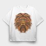 Lion Mandala Illustration Color 001, Tricou Oversize Barbati (Unisex)
