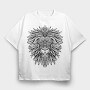 Lion Mandala Psicodelic, Tricou Oversize Barbati (Unisex)