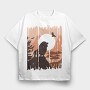 Lion Nature Landscape, Tricou Oversize Barbati (Unisex)