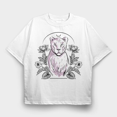 Lioness And Nature Tote, Tricou Oversize Barbati (Unisex)