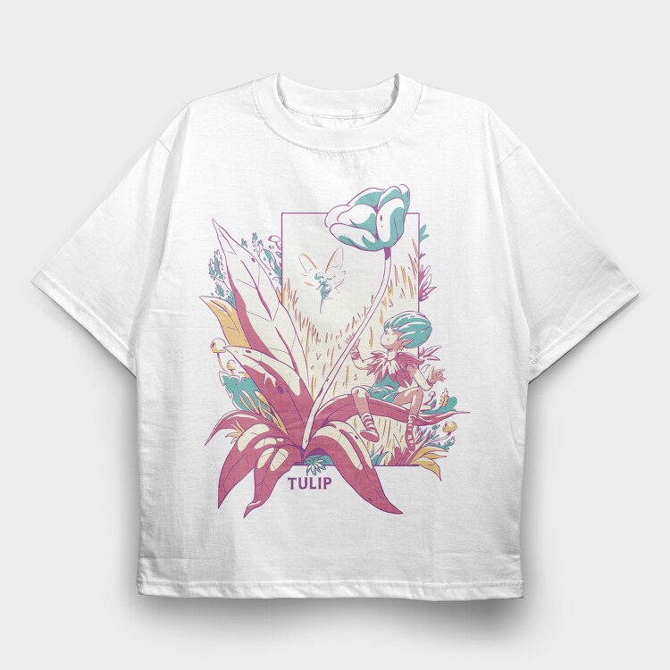 Little Fairy With Flowers Fairycore 03, Tricou Oversize Barbati (Unisex)