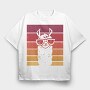 Llama Animal Retro Sunset, Tricou Oversize Barbati (Unisex)