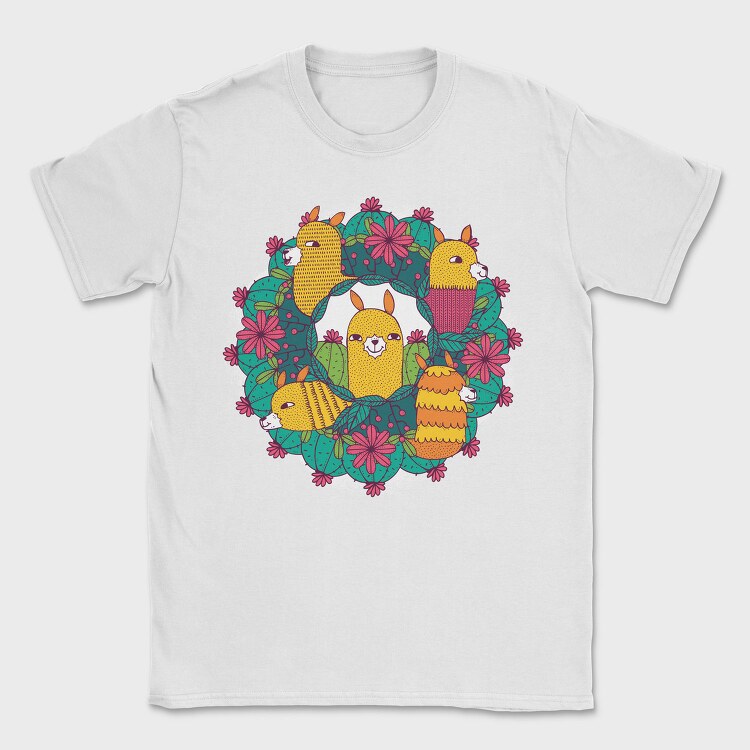 Llama Mandala, Tricou Barbati (Unisex)