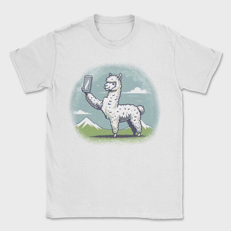 Llama Selfie Request, Tricou Barbati (Unisex)