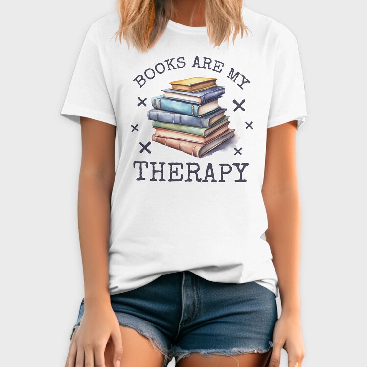 Books Are My Therapy, Tricou Barbati (Unisex)