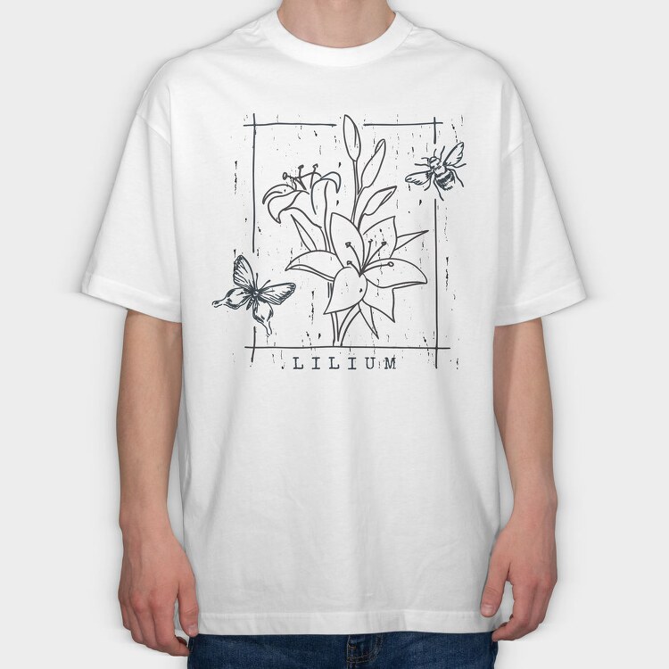 Lily Flowers Lilium Tote, Tricou Oversize Barbati (Unisex)