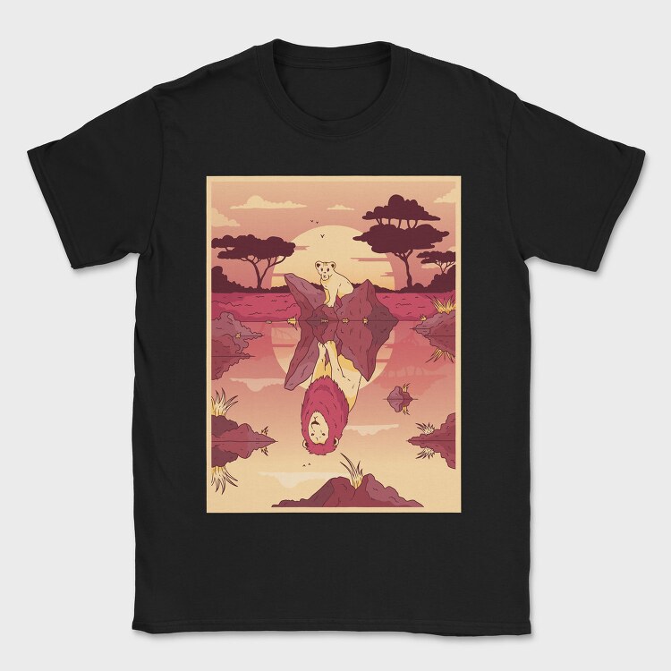 Lion Pool Reflection, Tricou Barbati (Unisex)