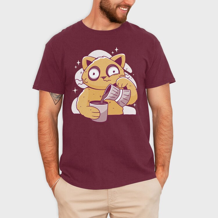 Coffee Cat, Tricou Barbati (Unisex)