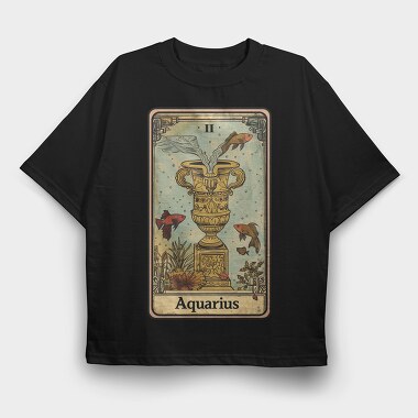 Aquarius Fish Vase, Tricou Oversize Barbati (Unisex)