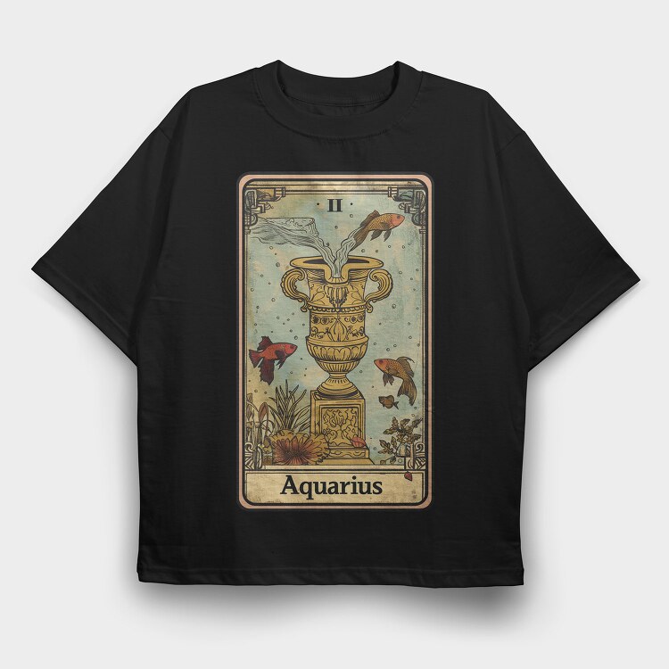 Aquarius Fish Vase, Tricou Oversize Barbati (Unisex)