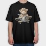 Airplane Teddy Captain, Tricou Oversize Barbati (Unisex)
