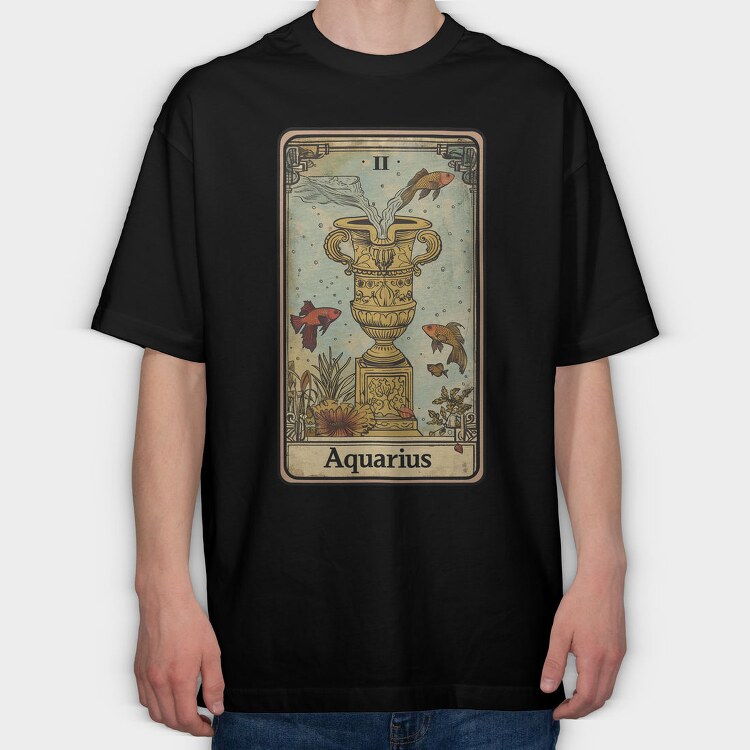 Aquarius Fish Vase, Tricou Oversize Barbati (Unisex)