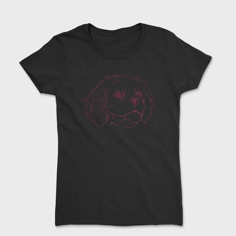 Line Stroke Cavalier Dog, Tricou Femei