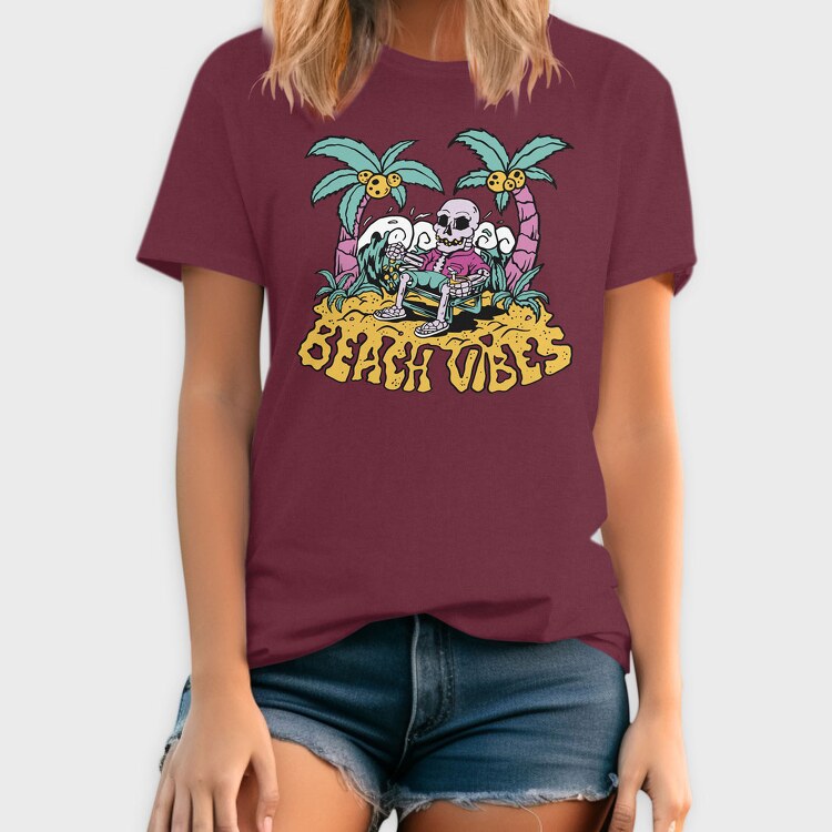 Beach Vibes Skeleton, Tricou Barbati (Unisex)
