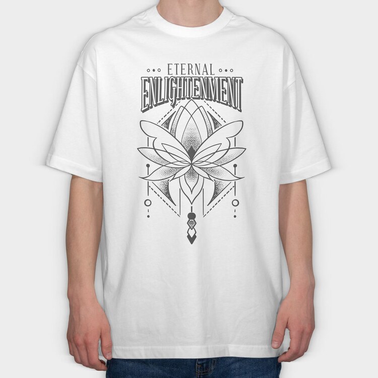 Lotus Flower Eternal Enlightenment Quote, Tricou Oversize Barbati (Unisex)