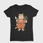 Cat With Plant Pottery, Tricou Femei
