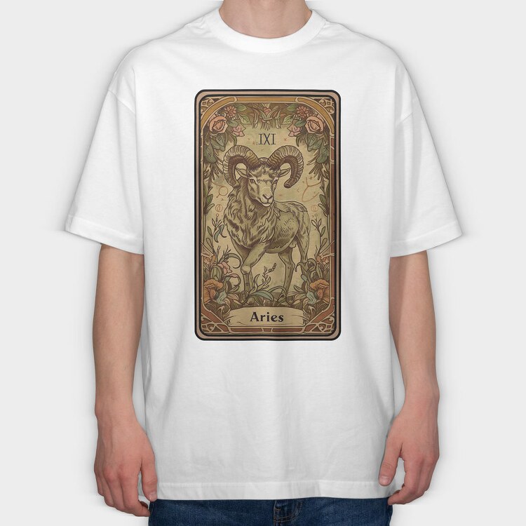 Aries Rams Head, Tricou Oversize Barbati (Unisex)