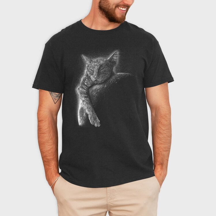 Sleeping Cat Moon, Tricou Barbati (Unisex)