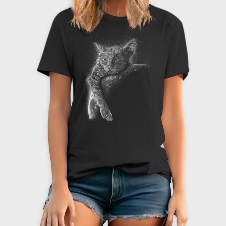 Sleeping Cat Moon, Tricou Barbati (Unisex)