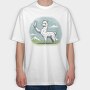 Llama Selfie Request, Tricou Oversize Barbati (Unisex)
