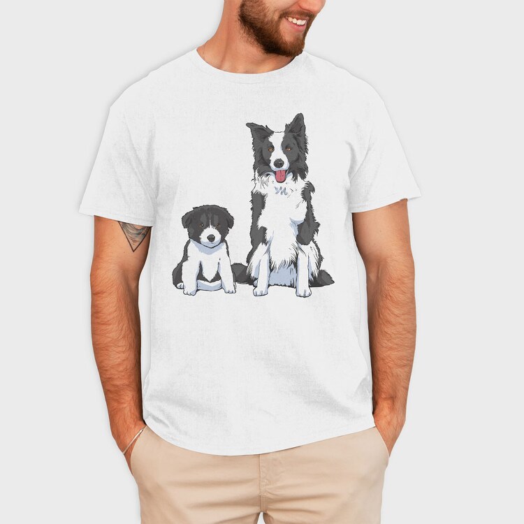 Border Collie Puppy Dog, Tricou Barbati (Unisex)
