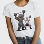 Bear and Man Lifting Weights, Tricou Femei