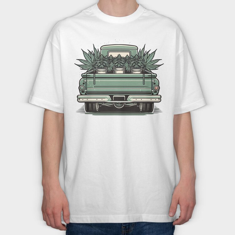 Loaded Truck With Weed Plants, Tricou Oversize Barbati (Unisex)
