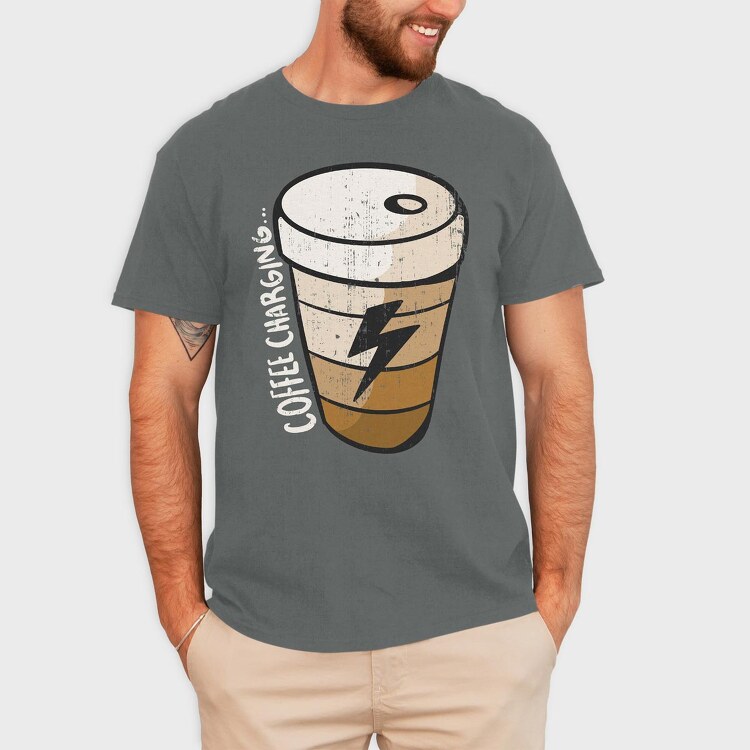 Coffee Charging, Tricou Barbati (Unisex)