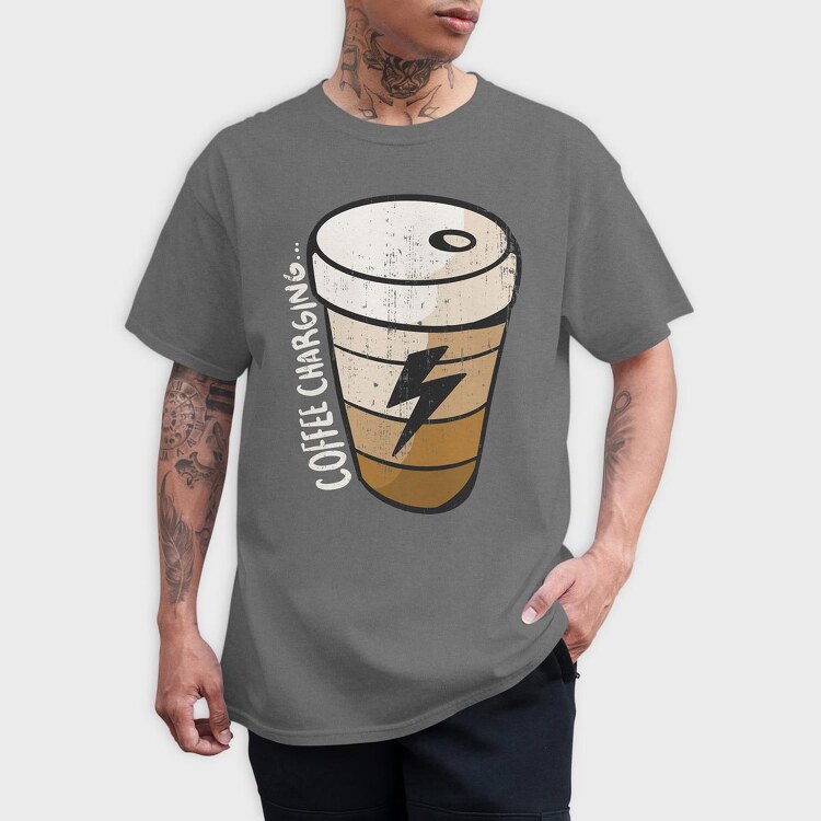 Coffee Charging, Tricou Barbati (Unisex)