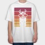 Llama Animal Retro Sunset, Tricou Oversize Barbati (Unisex)