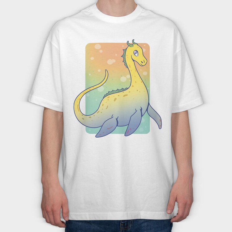 Loch Ness Cute Monster, Tricou Oversize Barbati (Unisex)