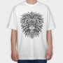 Lion Mandala Psicodelic, Tricou Oversize Barbati (Unisex)