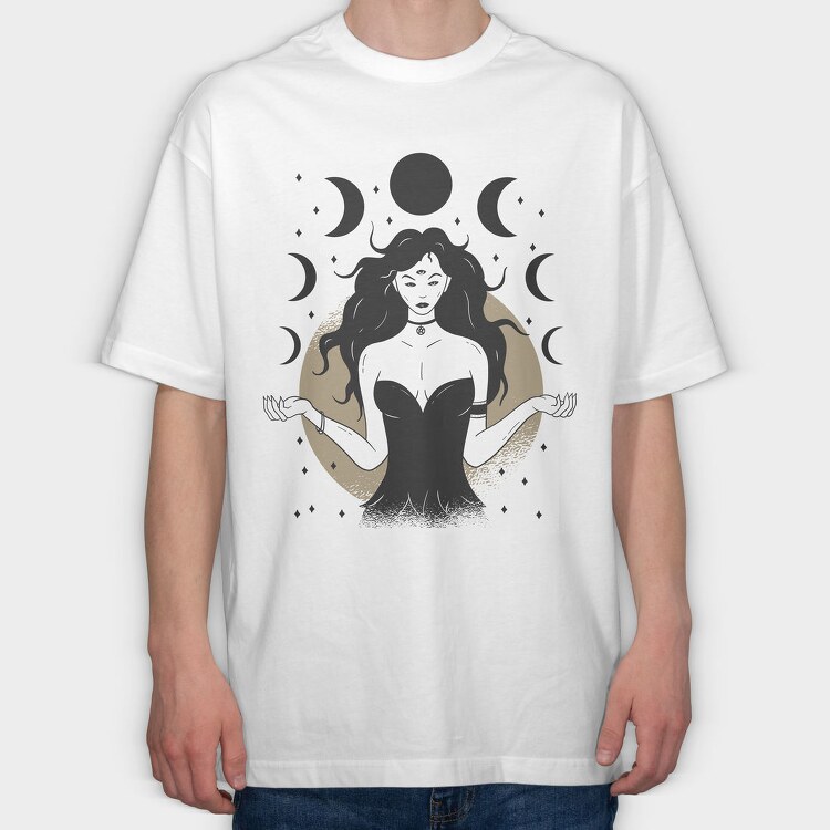Lunar Goddess, Tricou Oversize Barbati (Unisex)