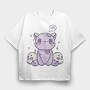 Pastel Goth Stuffed Cat, Tricou Oversize Barbati (Unisex)